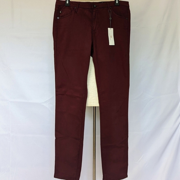 AG The Prima Jean High Rise Skinny Cigarette Stretch Sateen Deep Currant 32 NWT - Picture 3 of 16
